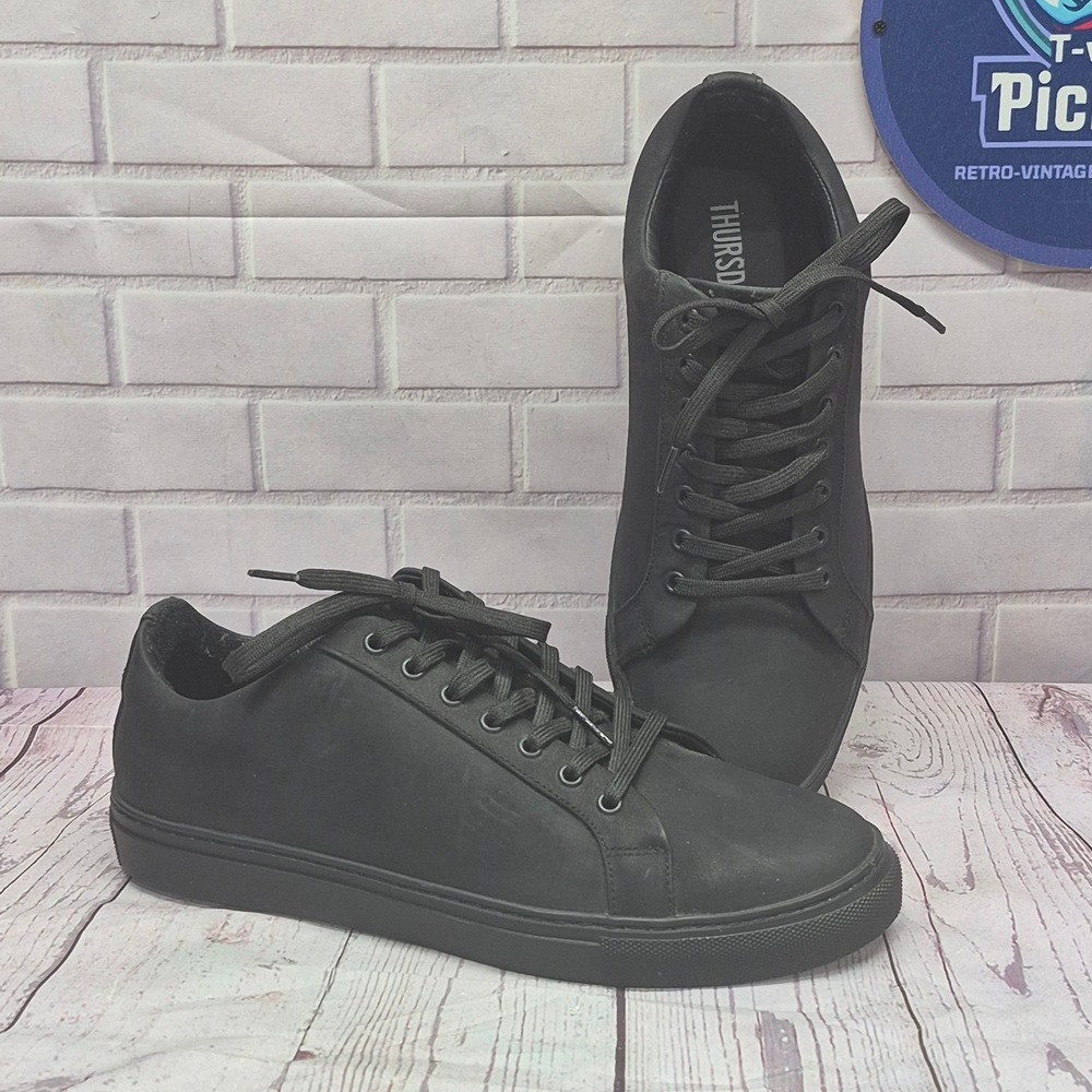 Thursday Boot Co Everyday Sneakers Mens 10.5 Matte Black Leather Low Top Shoes